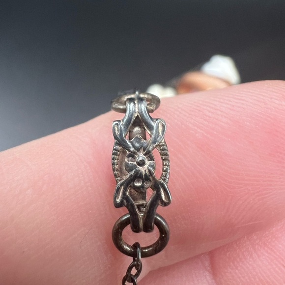 Vtg Handmade Cowrie Shell Necklace Marked Sterling - Picture 7 of 11